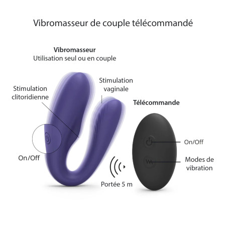 Vibromasseur pour couple télécommandé Match up