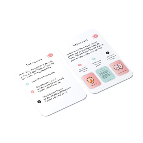 consignes sur le jeu sur les différentes façons d'aimer