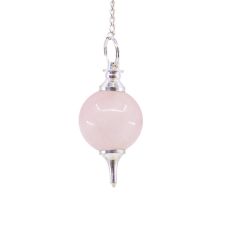 Pendule divinatoire séphoroton en Quartz rose