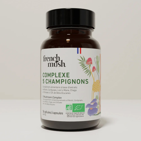 Complément alimentaire à base d'extraits de 5 champignons bio