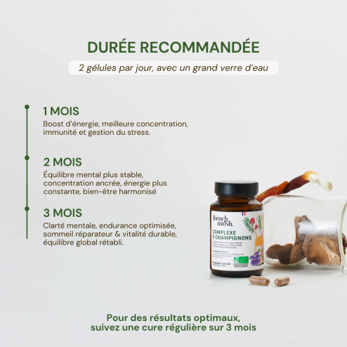 Complément alimentaire à base d'extraits de 5 champignons bio
