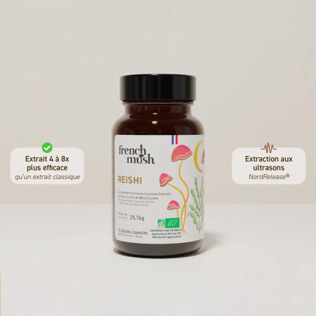 Complément alimentaire à base d'extraits de Reishi bio