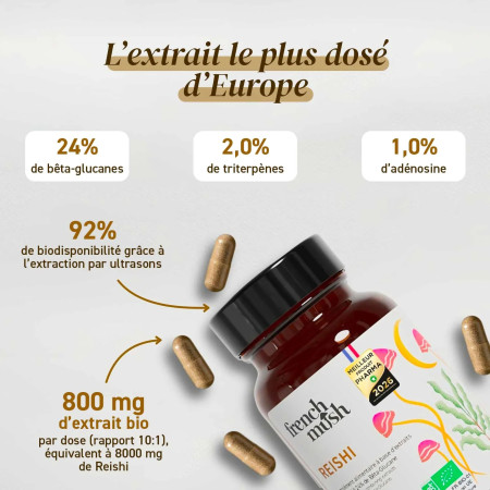 Complément alimentaire à base d'extraits de Reishi bio