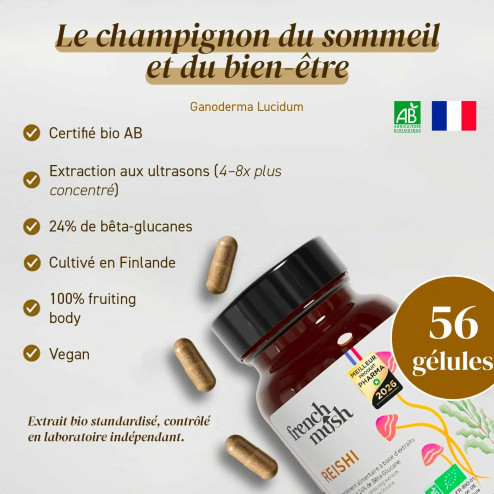 Complément alimentaire à base d'extraits de Reishi bio
