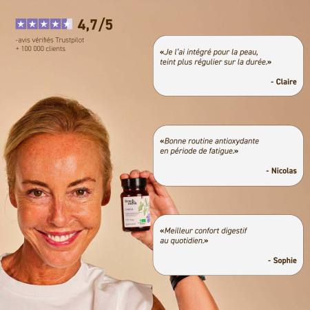 Complément alimentaire à base d'extraits de Chaga bio