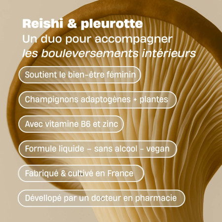Gouttes Ménopause à base de champignons français bio