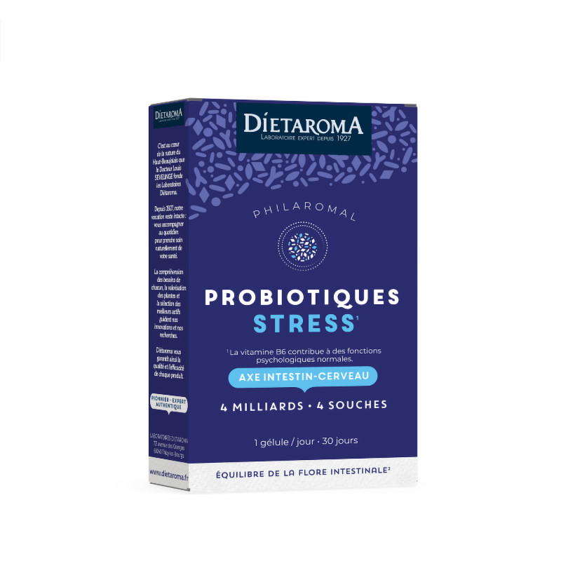 Gélules Probiotiques Stress Philaromal - Axe intestin-cerveau