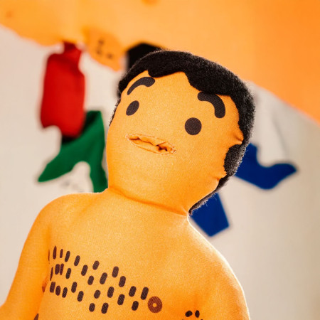 Poupée sexuée et émotive avec visages et tenue