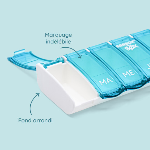 Pilulier 7 cases Box7 Turquoise
