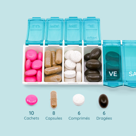 Pilulier 7 cases Box7 Turquoise