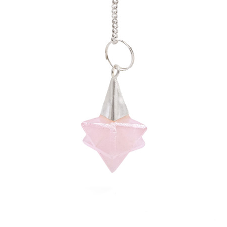 Pendule Merkaba Quartz rose