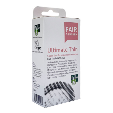 préservatifs ultra fins certifiés végans et fair trade fair squared lot de 10
