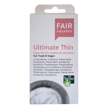 préservatifs ultra fins certifiés végans et fair trade fair squared lot de 10
