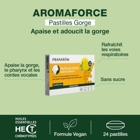 Aromaforce Pastilles Gorge Miel Citron