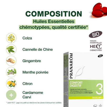 Capsules Oléocaps + 3 Confort digestif