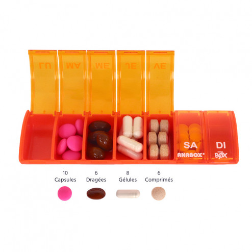 Pilulier 7 cases Box7 Orange