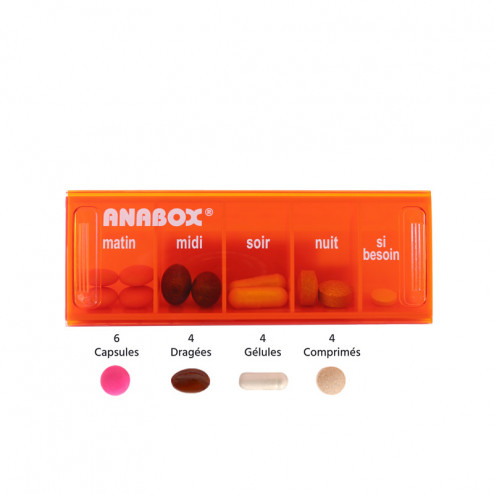 Pilulier Anabox journalier Orange