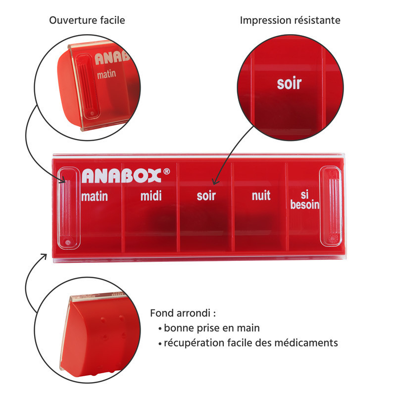 Pilulier Semainier Anabox - Pour Médicaments - Occasion Très Bon État