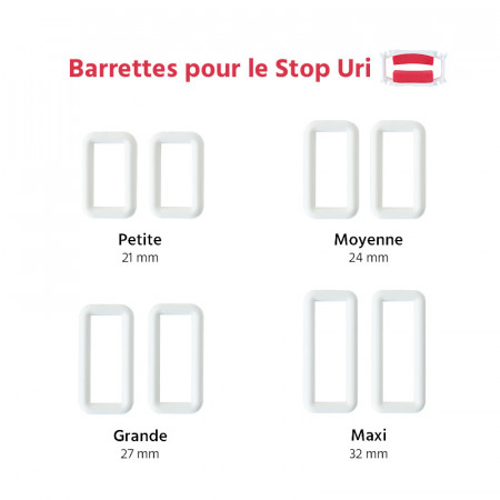 Lot de deux barrettes de serrage pour stop Uri