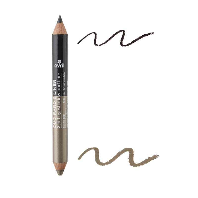 Duo fard & liner Noir charbon & Taupe nacré