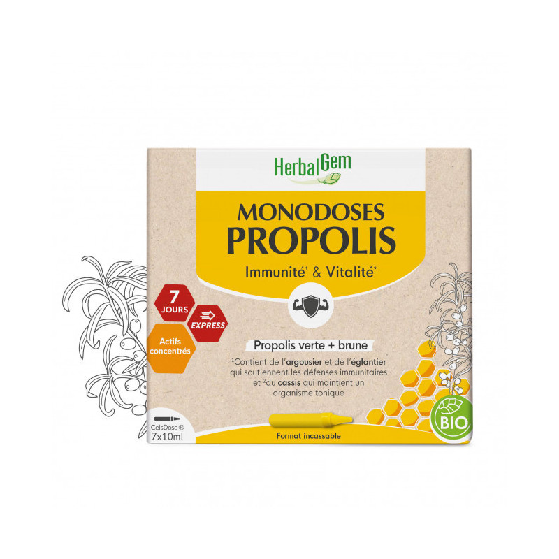 Monodoses Propolis Immunité et vitalité 7x10ml