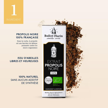 Extrait de propolis noire française - Ballot Flurin - caractéristiques