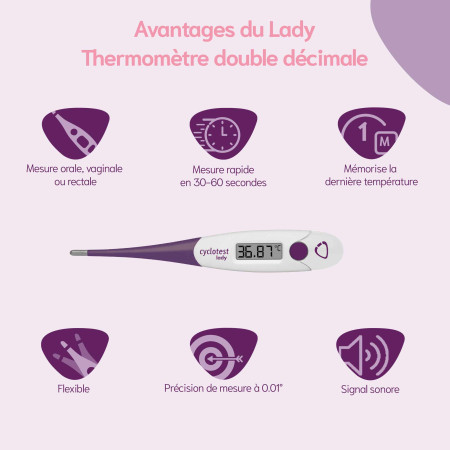 Avantages thermomètre digital flexible Lady