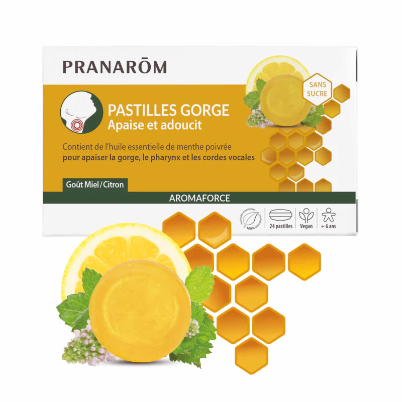 Aromaforce Pastilles Gorge Miel Citron de Pranarôm