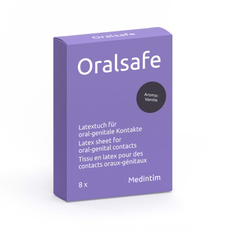 Boîte de 8 Oralsafe digue dentaire latex vanille