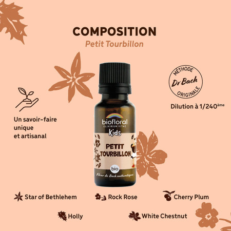 Granules Petit Tourbillon Fleurs de Bach bio pour enfants