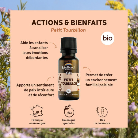 Granules Petit Tourbillon Fleurs de Bach bio pour enfants