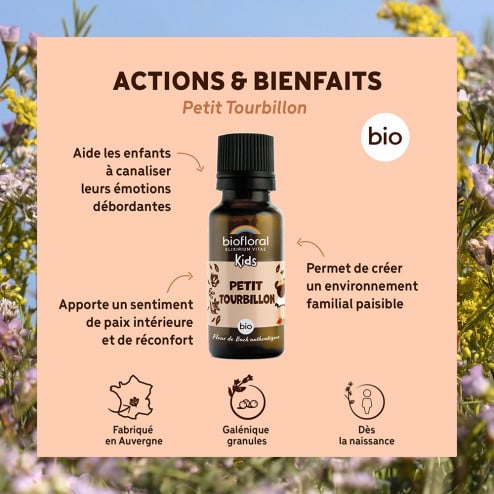 Granules Petit Tourbillon Fleurs de Bach bio pour enfants