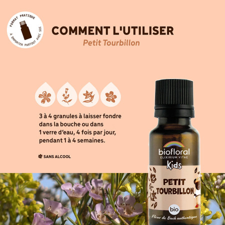 Granules Petit Tourbillon Fleurs de Bach bio pour enfants
