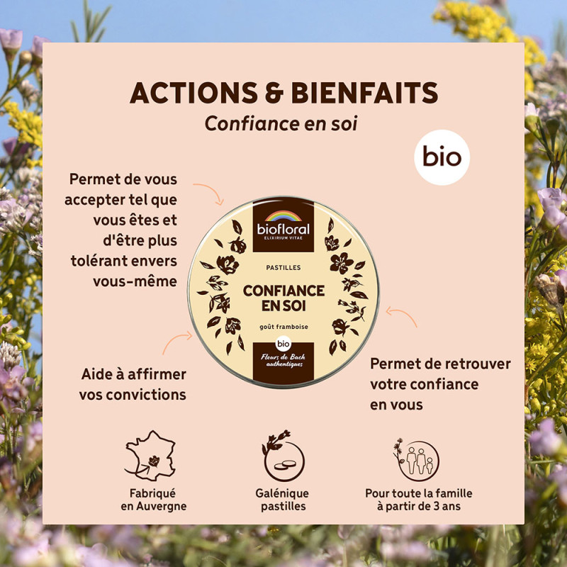 Fleurs De Bach "Confiance En Soi" BIO - Pastilles Par Biofloral - Aide à La Gestion Du Stress Et Des émotions