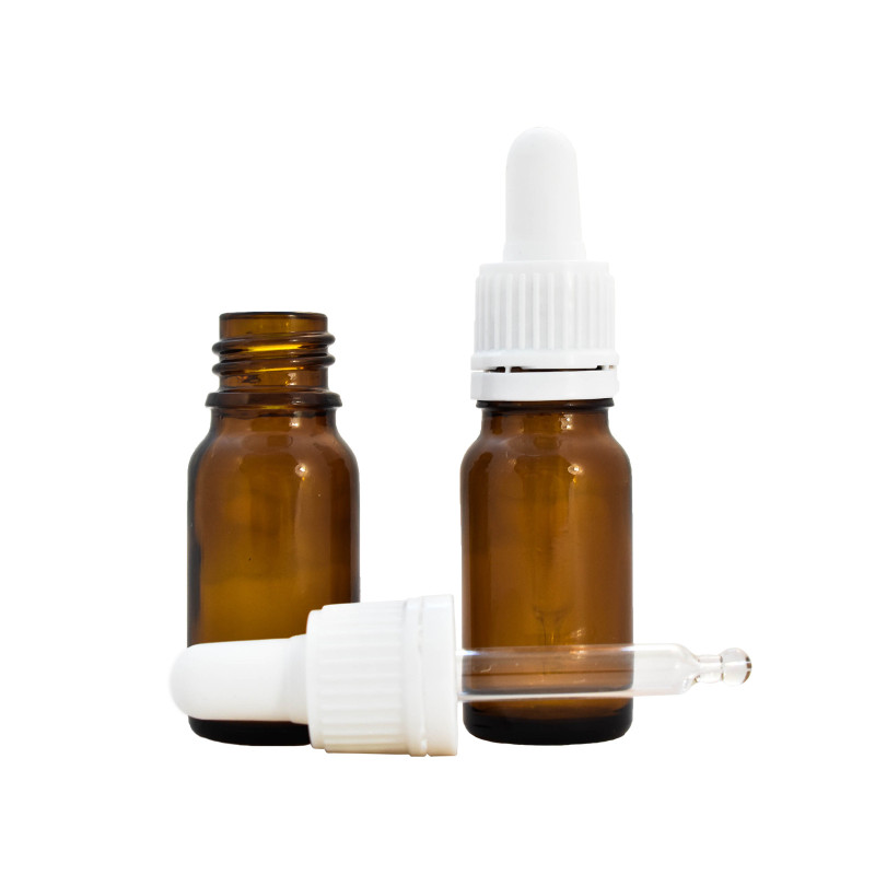 Lot 3 Flacons Verre Ambré 100ml Avec Pipette - Rechargeables Pour Huiles Essentielles