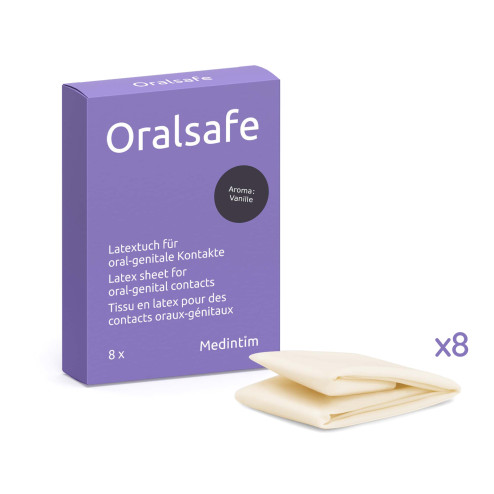 Boîte de 8 Oralsafe digue dentaire latex vanille