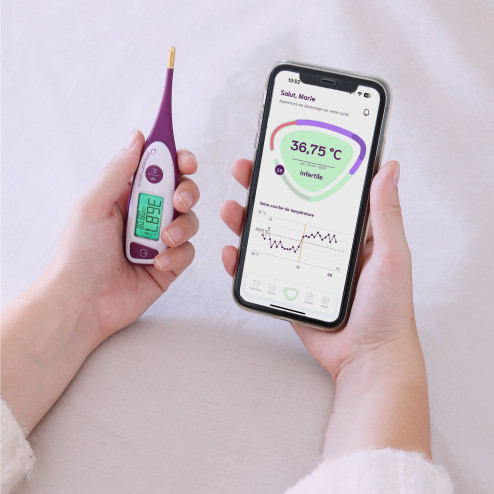 Thermomètre basal connecté mySense de cyclotest pour la symptothermie
