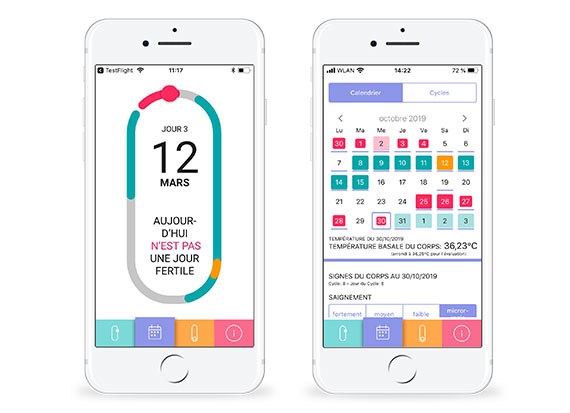 Screenshot période de fertilité