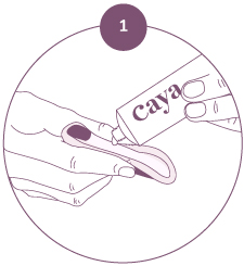 Avant le rapport sexuel, appliquez une noisette (4ml) de gel contraceptif Cayagel à l'intérieur du diaphragme.